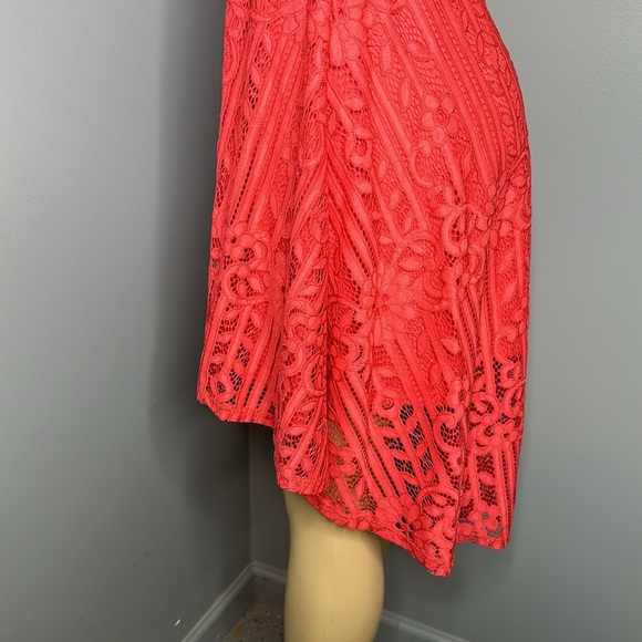 City Studio peach high-low lace dress size 3 sleeveless - Picture 3 of 6